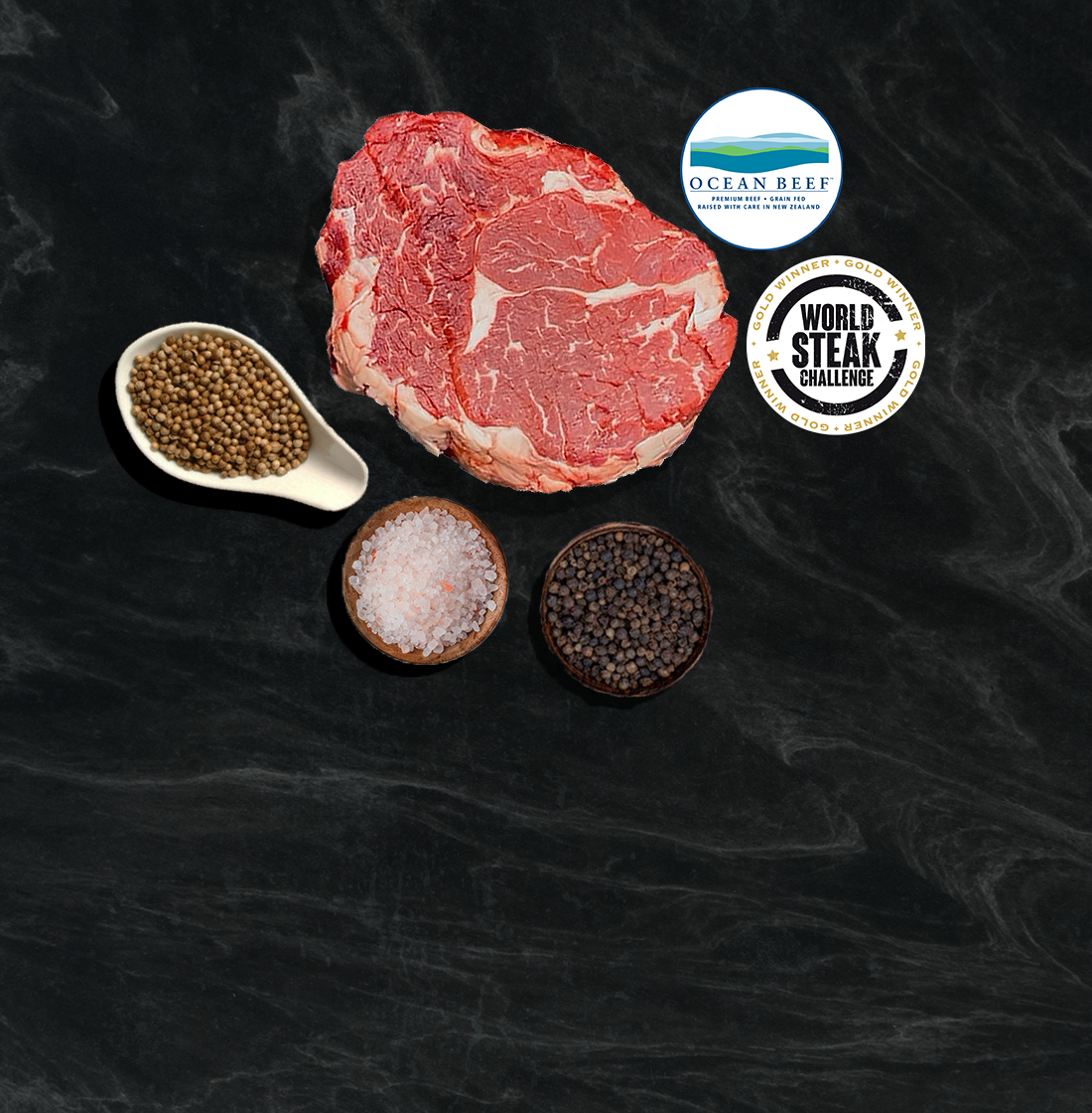Beef Rib Eye chilled NZ Ocean Beef® Certified Black Angus Beef 150 days